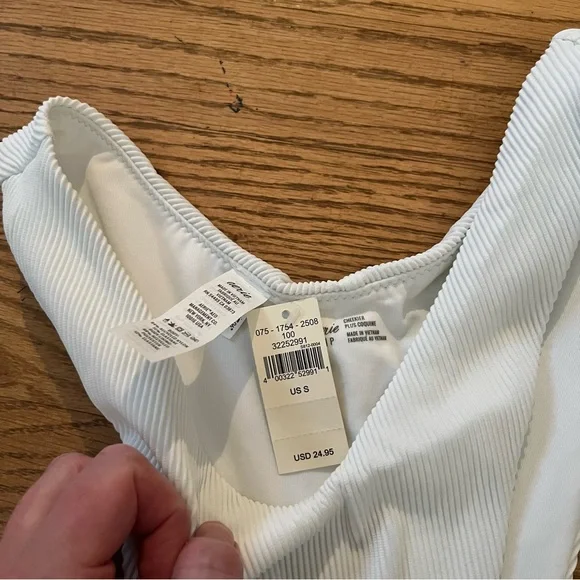 White Ribbed Bikini Bottom - Picture 2 of 5